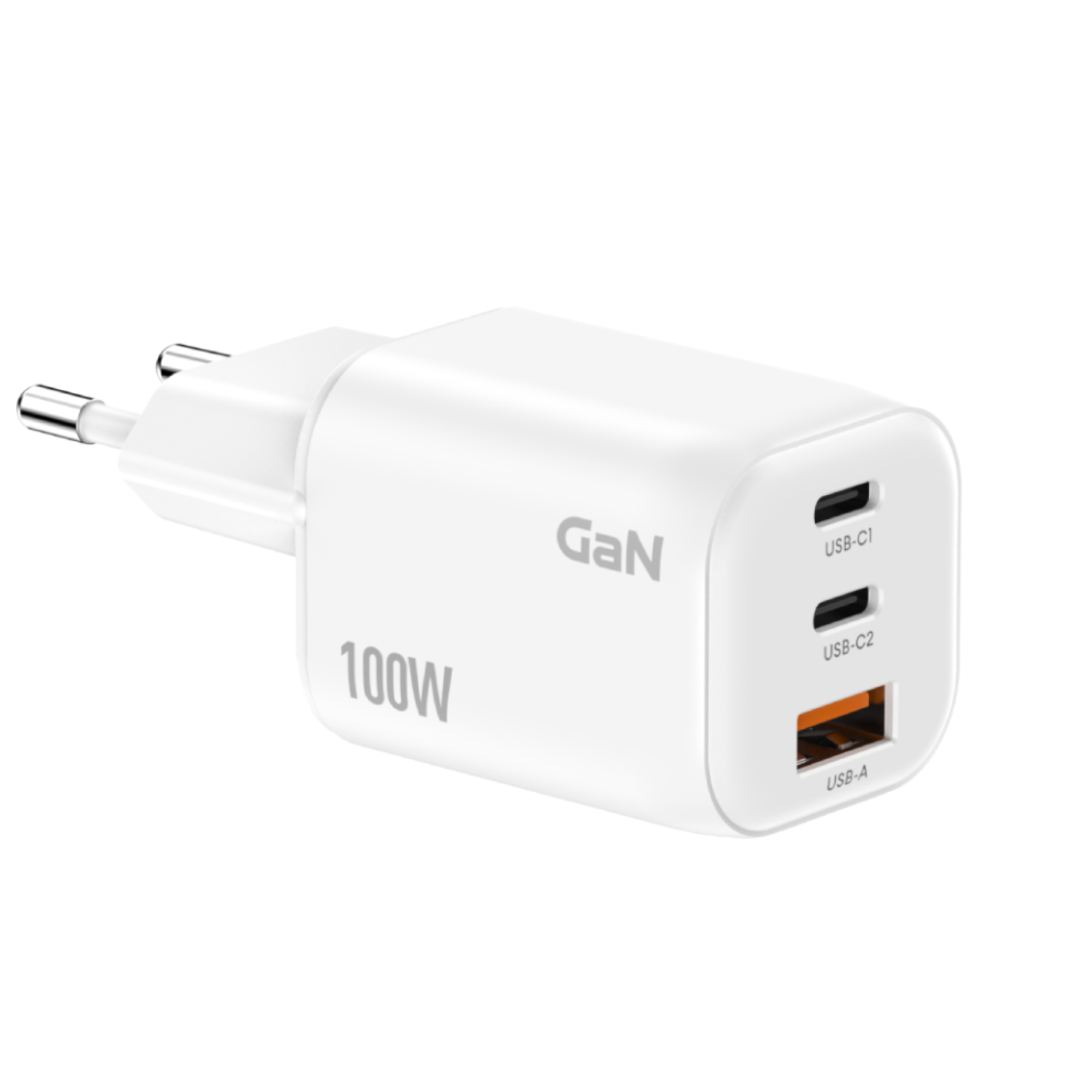 Gan Teknoloji 2PD + USB Hızlı Seyahat Şarj Cihazı 100W Beyaz