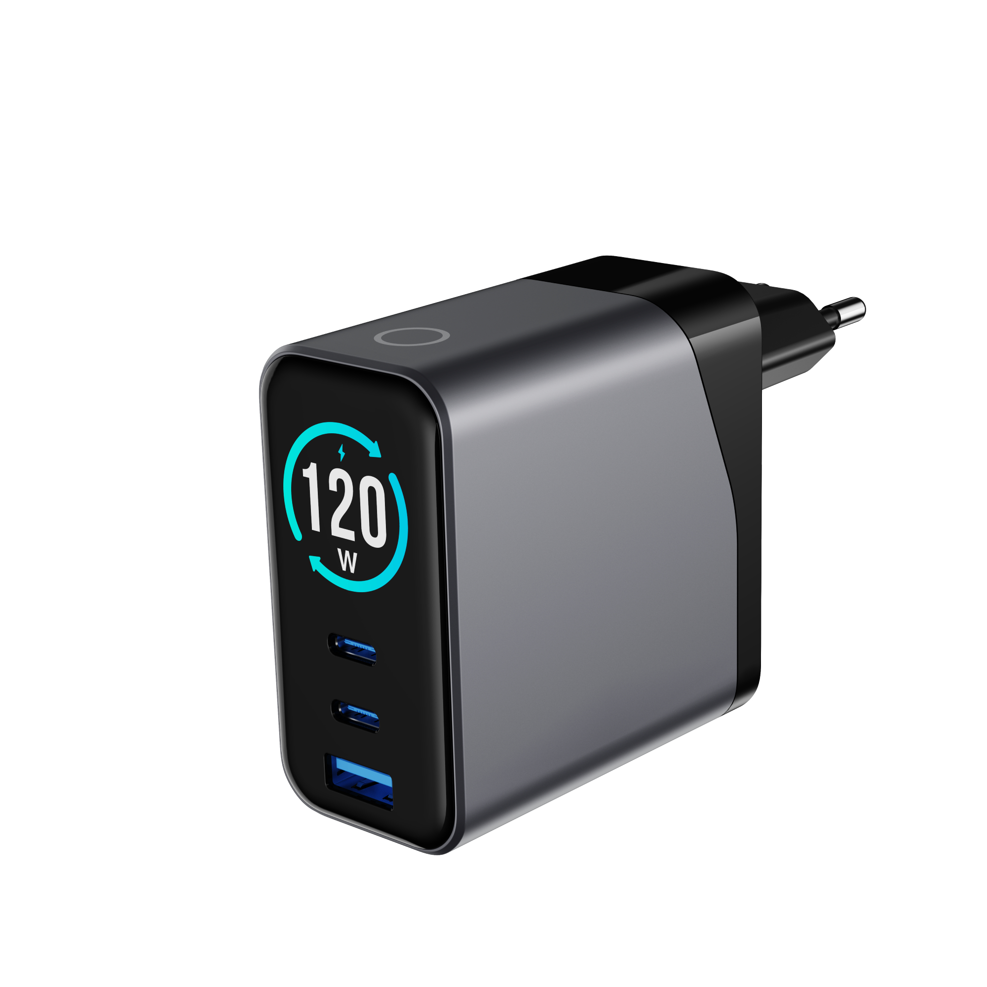 Gan Teknoloji 2PD + USB Hızlı Seyahat Şarj Cihazı 120W TFT Ekran